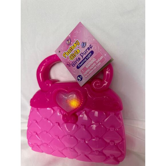 Fantasy Girls Purse Toy Dress-Up Pretend Glam Fashion Pink Flashing Lights - Picture 2 of 10